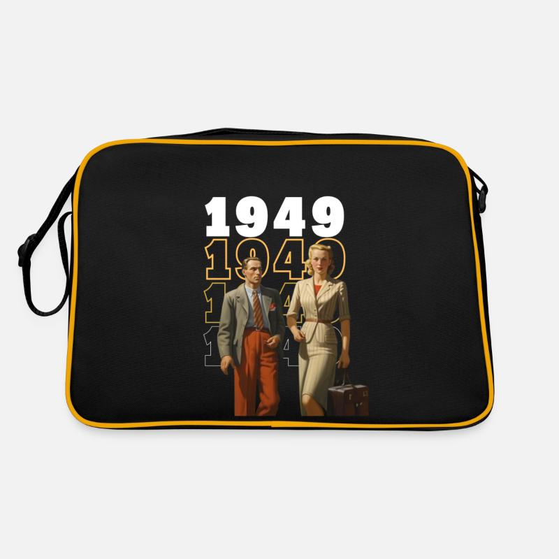 1949 Naissance - Sac Retro - noir/or