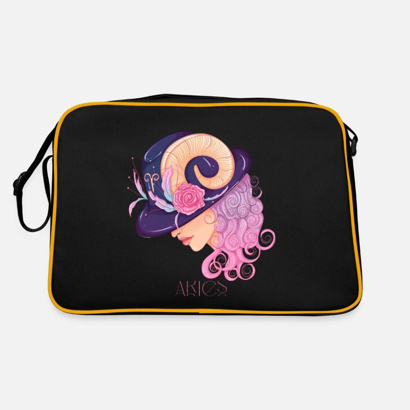 Akies - Retro Tasche - Schwarz/Gold