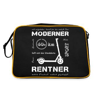 Rentner Opa Opi - Retro Tasche - Schwarz/Gold - Hinten