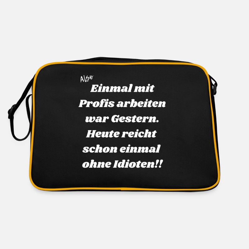 Einmal mit Profis arbeiten. Retro Tasche