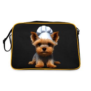 Yorkshire Terrier Chien Restaurateur Chiot Cuisine - Sac Retro - noir/or - Dos
