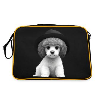 Caniche Dog Propriétaire Chien Love Poodle Puppy Puppy Puppy - Sac Retro - noir/or - Dos