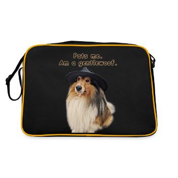 Me tapote. Je suis un gentlewoof. Shetie Chien Doggolingo - Sac Retro - noir/or - Dos