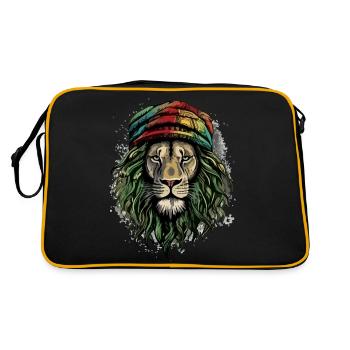 Jah rasta lion - Retro Bag - black/gold - Back