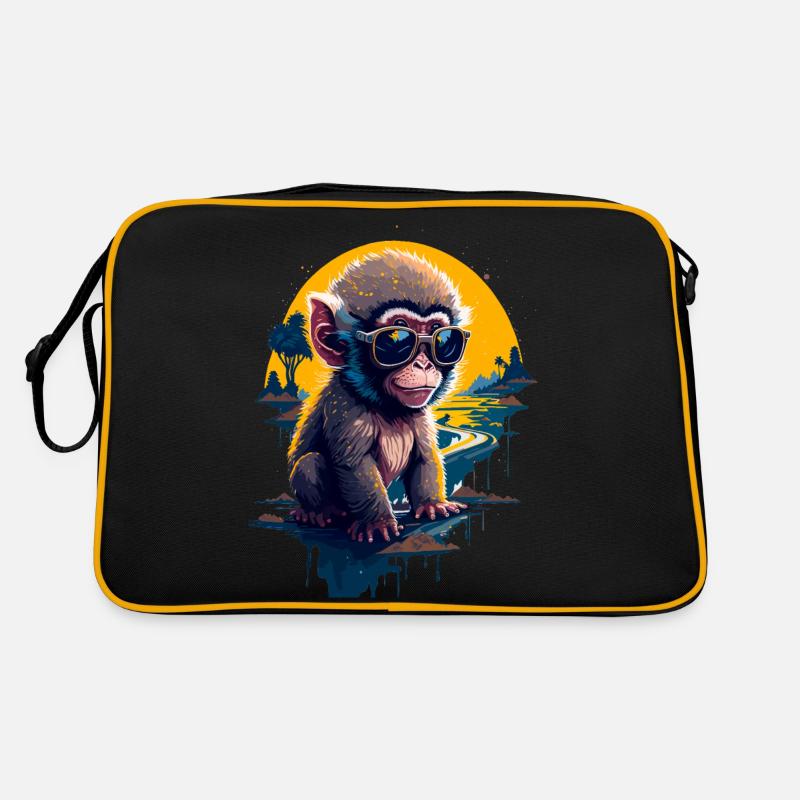 Cooler Affe Retro Tasche