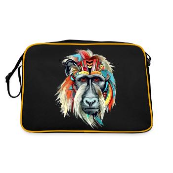 Folu the mandrill - Retro Bag - black/gold - Back