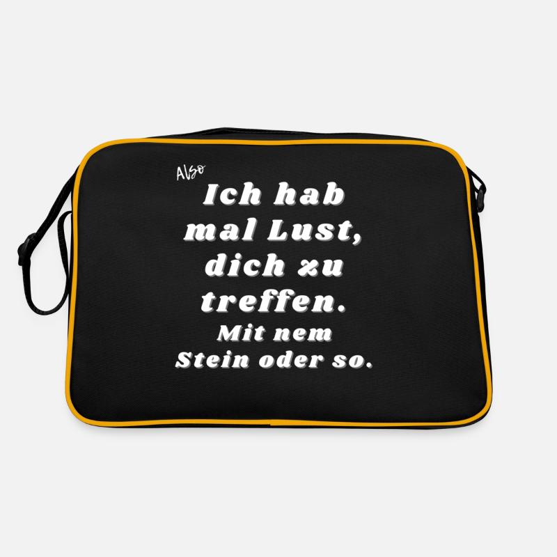 Lust dich zu treffen. Mit nem Stein oder so. Retro Tasche