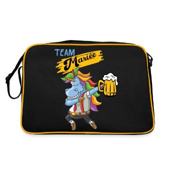 beauf humour collègue drôle drôle papa beauf - Sac Retro - noir/or - Dos