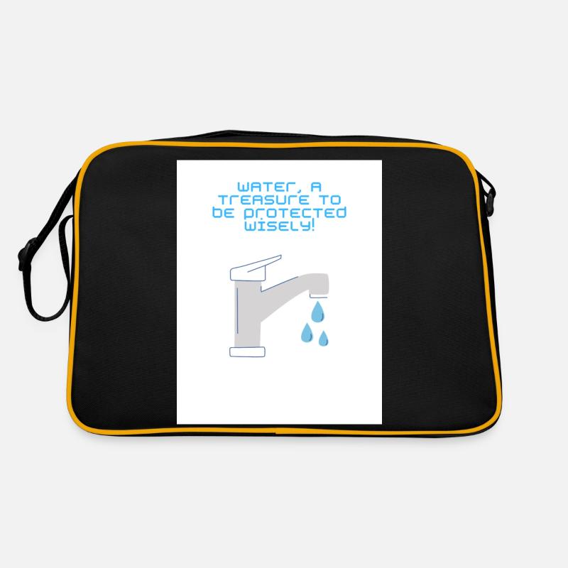 Water a treasure - Retro Bag - black/gold