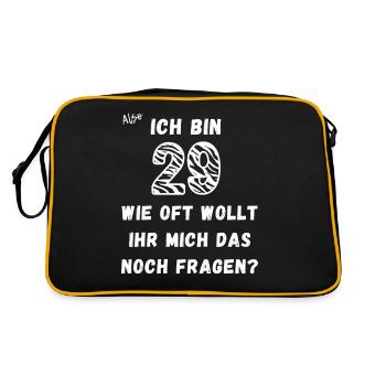 Ich in 29 Wie oft noch. - Retro Tasche - Schwarz/Gold - Hinten