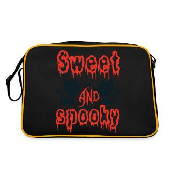 Chats noirs doux et effrayants Joyeux Halloween TShirt - Sac Retro - noir/or - Dos