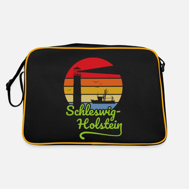 Schleswig-Holstein - Retro Tasche - Schwarz/Gold