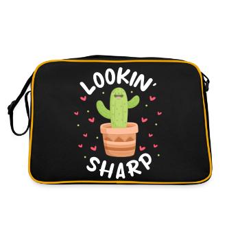 Lookin' sharp cactus - Retro Bag - black/gold - Back