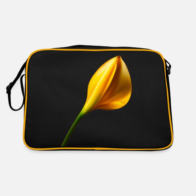 Goldene Calla - Retro Tasche - Schwarz/Gold