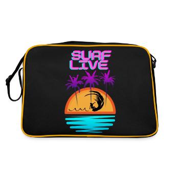 Surf Live - Retro Tasche - Schwarz/Gold - Hinten