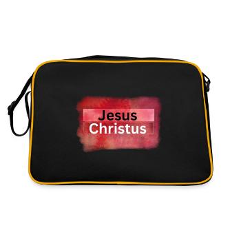 Jesus Christus blood - Retro Tasche - Schwarz/Gold - Hinten