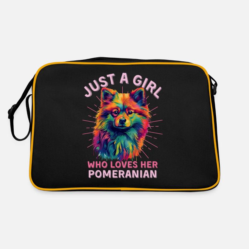 Miniature Spitz Lovers Art Spitz miniature coloré Sac Retro