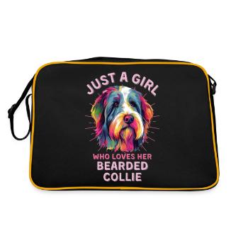 Collie barbu Amants Collie barbu coloré Kun - Sac Retro - noir/or - Dos
