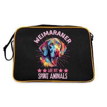 Weimaraner Lovers of Colourful Weimaraner Art - Retro Bag - black/gold - Back