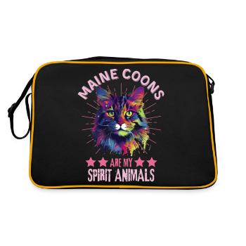 Maine Coon Lover Colorful Maine Coon Cat - Retro Bag - black/gold - Back