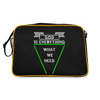 God is everthing green - Retro Tasche - Schwarz/Gold - Hinten