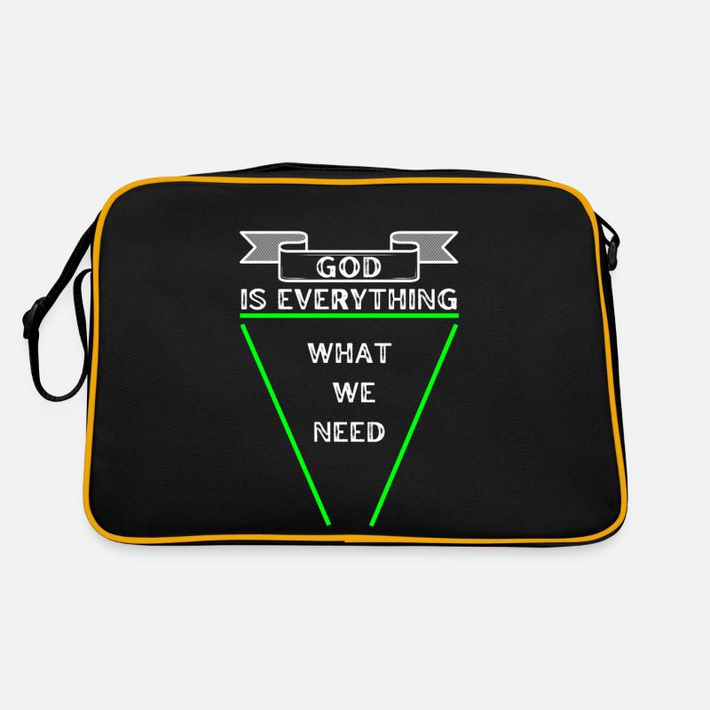 God is everthing green Retro Tasche