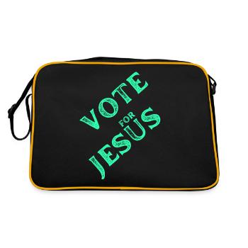 vote for Jesus 2 - Retro Tasche - Schwarz/Gold - Hinten