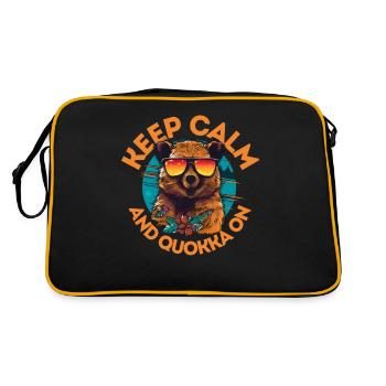 Quokka riant avec des lunettes de soleil - Sac Retro - noir/or - Dos