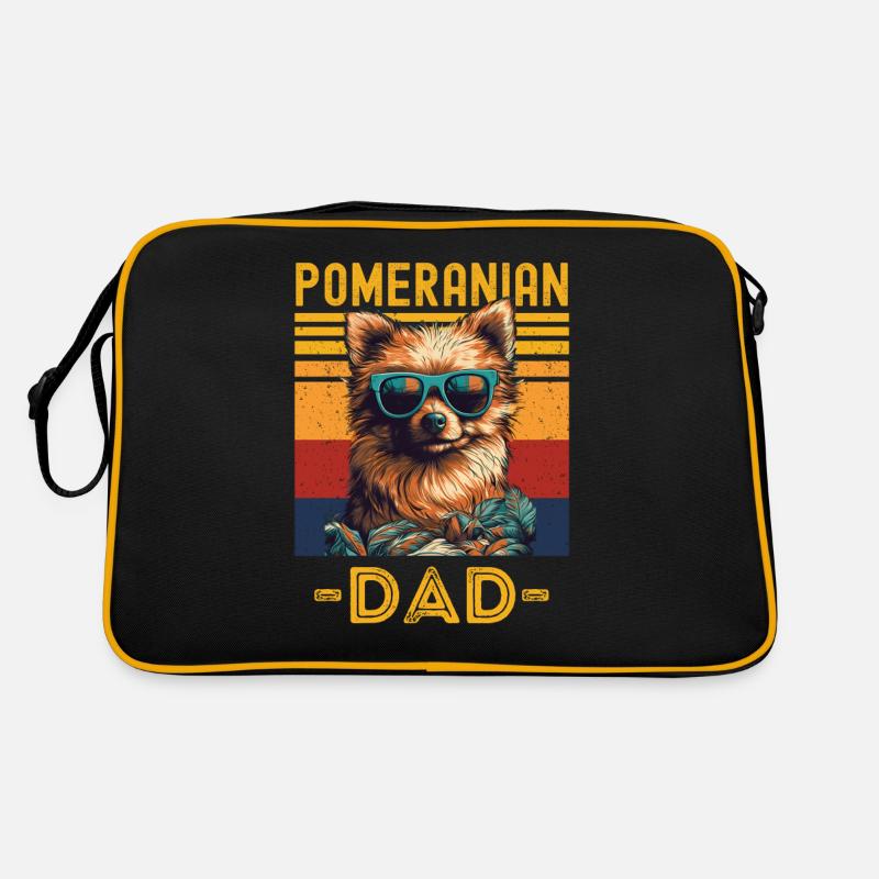 Zwergspitz mit Sonnenbrille Papa retro Retro Tasche