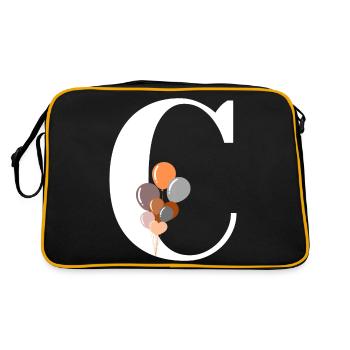 Buchstabe c Geburtstagsballon - Retro Tasche - Schwarz/Gold - Hinten