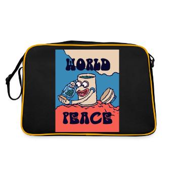 420 Weltfriedens-Morgentee - Retro Tasche - Schwarz/Gold - Hinten