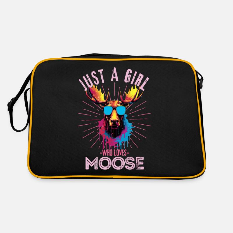 Bunter Elch mit Sonnenbrille Retro Tasche