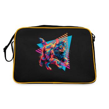 Maine Coon 80s Style - Retro Bag - black/gold - Back