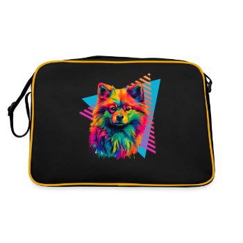 Miniature Spitz 80s Style - Retro Bag - black/gold - Back