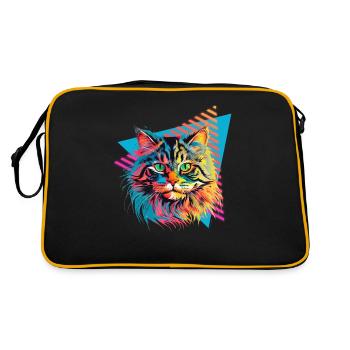 Siberian cat 80s style - Retro Bag - black/gold - Back