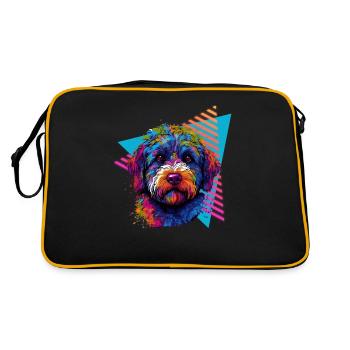 Lagotto Romagnolo 80s style - Retro Bag - black/gold - Back