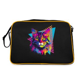 Maine Coon 80s Style - Retro Bag - black/gold - Back