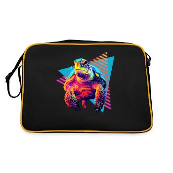 Tortue marine style années 80 - Sac Retro - noir/or - Dos