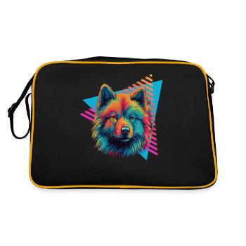 Samoyed 80s style - Retro Bag - black/gold - Back