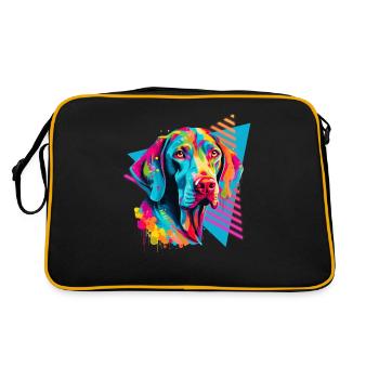 Weimaraner 80s style - Retro Bag - black/gold - Back