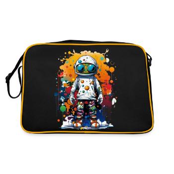 Galaktische Kunstfertigkeit: Sprengen Sie ab mit Trendsettern. - Retro Tasche - Schwarz/Gold - Hinten