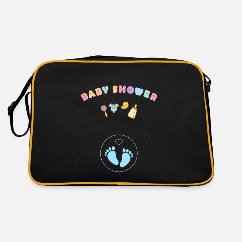 Babyshower - blue - Retro Bag - black/gold