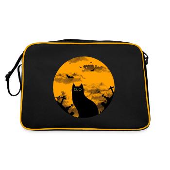 Le chat d'halloween - Sac Retro - noir/or - Dos