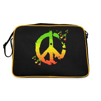 Paix reggae - Sac Retro - noir/or - Dos