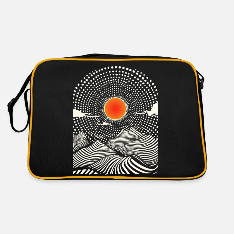 Psychedelischer Sonnenuntergang Retro Tasche