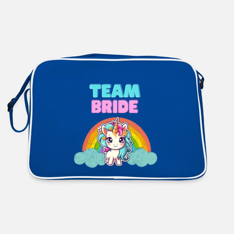 "Team Bride" Einhorn-Design Retro Tasche