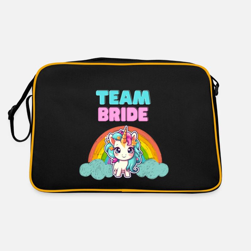 Conception de licorne « Team Bride » - Sac Retro - noir/or