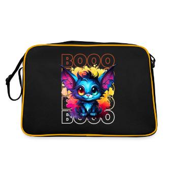 Chibi Swoop & Booo! Nighttime Flutter Tee! - Retro Bag - black/gold - Back