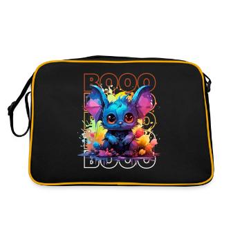 Chibi Flap & Booo! Playful Bat Tee! - Retro Bag - black/gold - Back