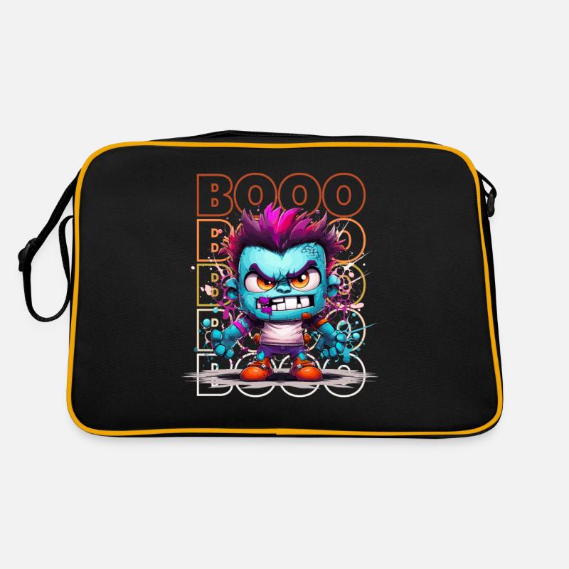 Chibi Bolt & Booo! Genähtes Riesen-T-Shirt! Retro Tasche